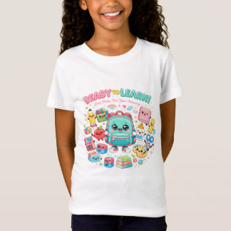 Bereit zum Lernen Süße Kawaii Schulmaterialien T-Shirt