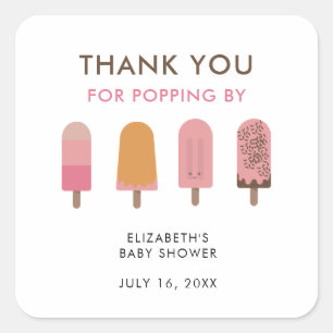Bereit zum Platzen Baby Shower Danke Quadratischer Aufkleber