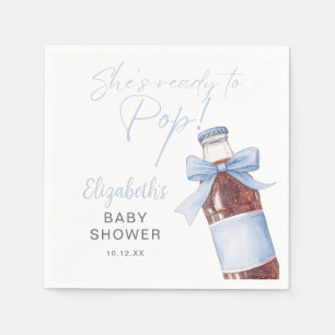 Bereit Zum Platzen Blaue Schleife Soda Flasche Bab Serviette