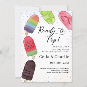 Bereit zum Platzen Eis am Stiel Baby Shower Einlad Einladung