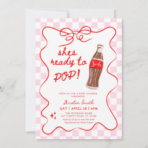 Bereit zum Platzen Soda-Mädchen Baby-Party Einladung