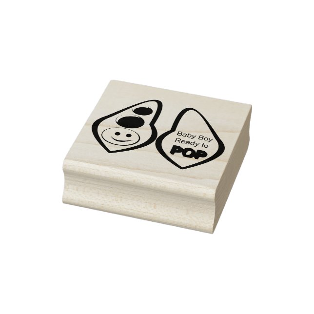 Bereit zum Pop Baby Boy Blue Pea Baby Dusche Gummistempel (Stempel)