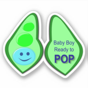 Bereit zum Pop Baby Boy Blue Pee Aufkleber
