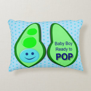 Bereit zum Pop Baby Boy Blue Pee Dekokissen