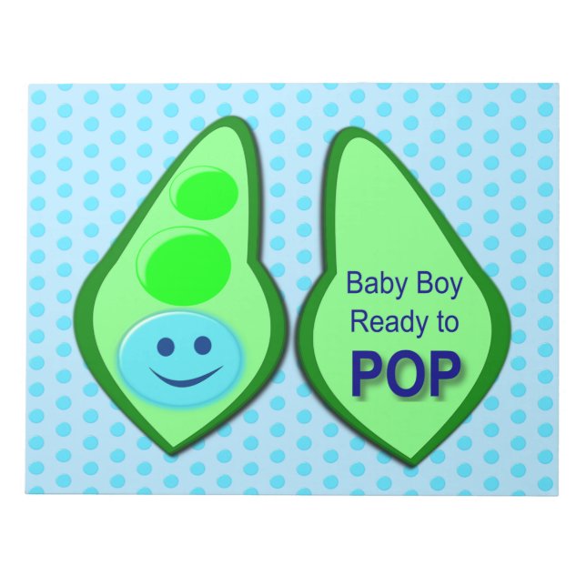 Bereit zum Pop Baby Boy Blue Pee Notizblock (Vorderseite)