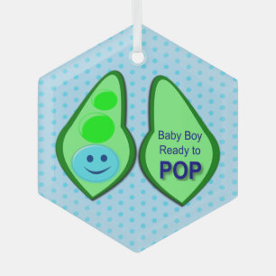 Bereit zum Pop Baby Boy Blue Pee Ornament Aus Glas