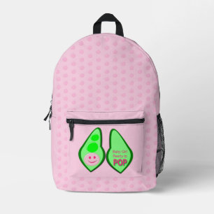 Bereit zum Pop Baby Girl Pink Pea Bedruckter Rucksack