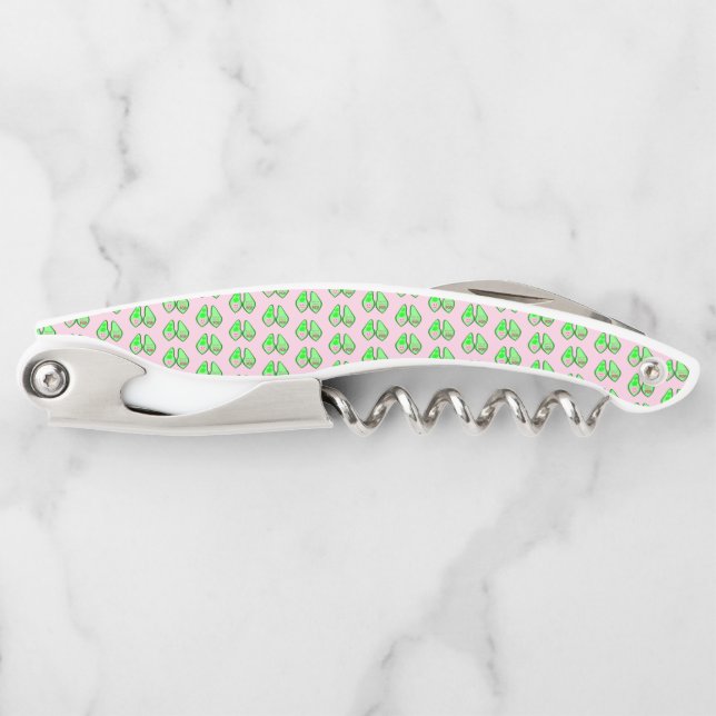 Bereit zum Pop Baby Girl Pink Pea Kellnermesser (Vorderseite)