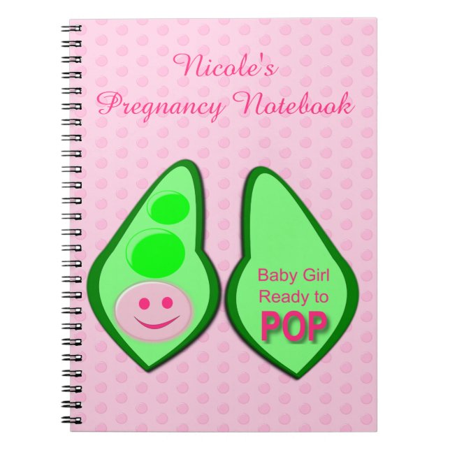 Bereit zum Pop Baby Girl Pink Pea Notizblock (Vorderseite)