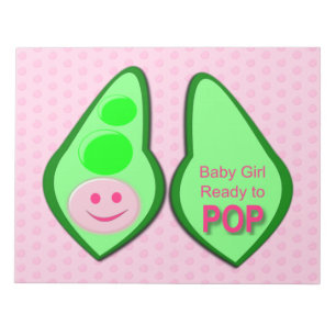 Bereit zum Pop Baby Girl Pink Pea Notizblock