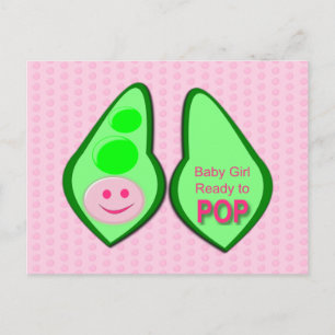 Bereit zum Pop Baby Girl Pink Pea Postkarte