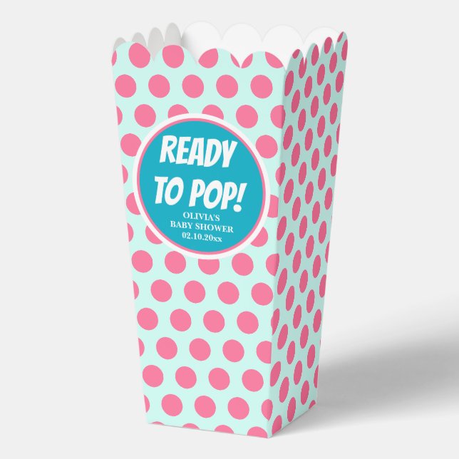 Bereit zum Pop Baby Shower Popcorn Geschenkschachtel (Vorderseite)