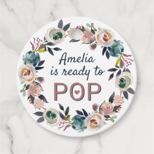 Bereit zum Pop Babydusche Sprinkle Popcorn Bubbly Geschenkanhänger