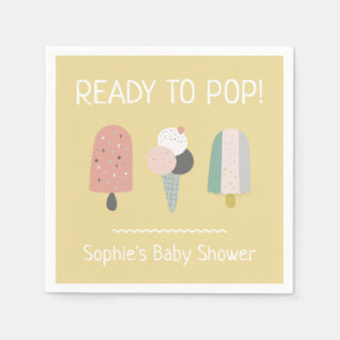Bereit zum Pop Boho Babyshower Servietten Senf
