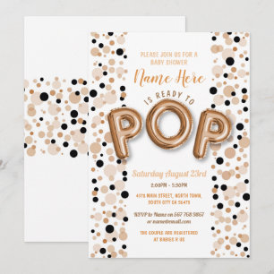Bereit zum POP Boy Baby Shower Rose Gold Elegante Einladung