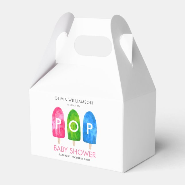 Bereit zum Pop bunt Popsicle Baby Dusche Geschenkschachtel (Vorderseite)
