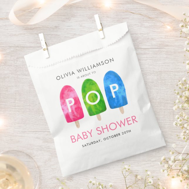 Bereit zum Pop bunt Popsicle Baby Dusche Geschenktütchen (Ausgeschnitten)