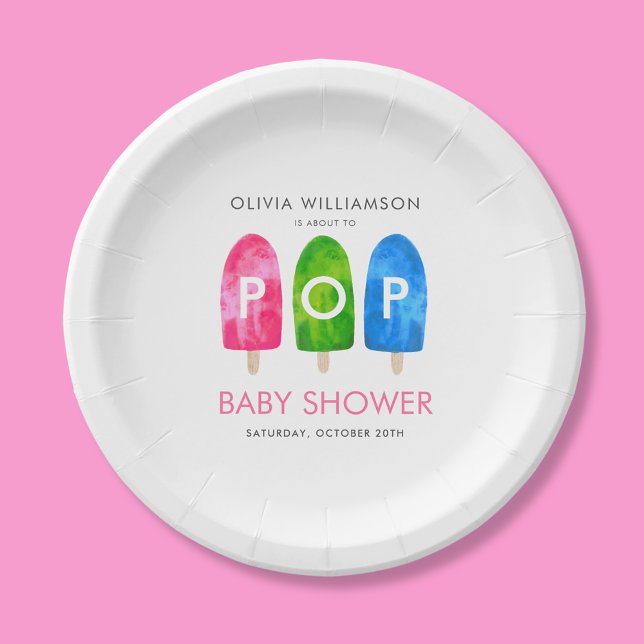 Bereit zum Pop bunt Popsicle Baby Dusche Pappteller (Von Creator hochgeladen)