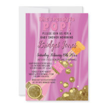 Bereit zum Pop Champagne Pink Baby Girl Dusche