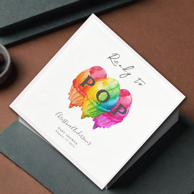 Bereit zum Pop Eiscreme Gradient Pink Babydusche Serviette (Von Creator hochgeladen)