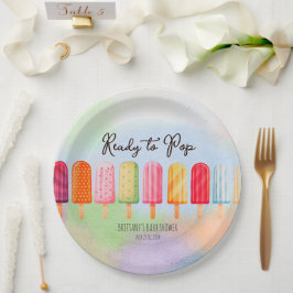 Bereit zum Pop farbenfrohe Popsicle Baby Dusche Pappteller
