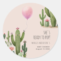 Bereit zum Pop Girl Balloon Cactus Green Baby Show