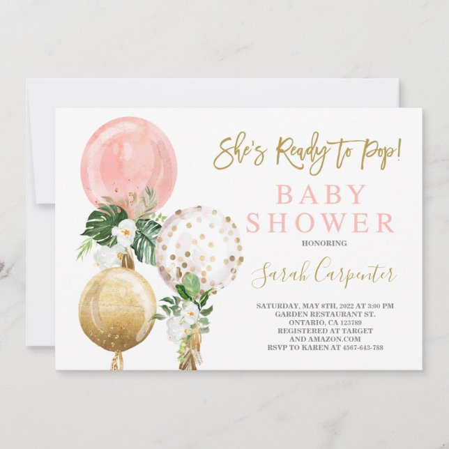 Bereit zum Pop Kinderdusche Einladung (Vorderseite)