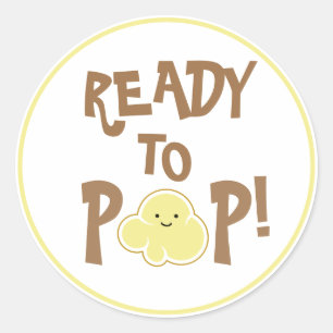 Bereit zum Pop Niedlicher Popcorn-Kernel Runder Aufkleber
