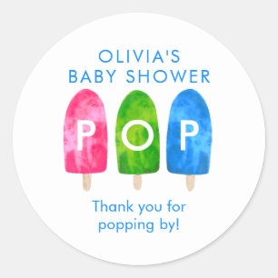 Bereit zum Pop Popsicle Baby Dusche Vielen Dank Runder Aufkleber