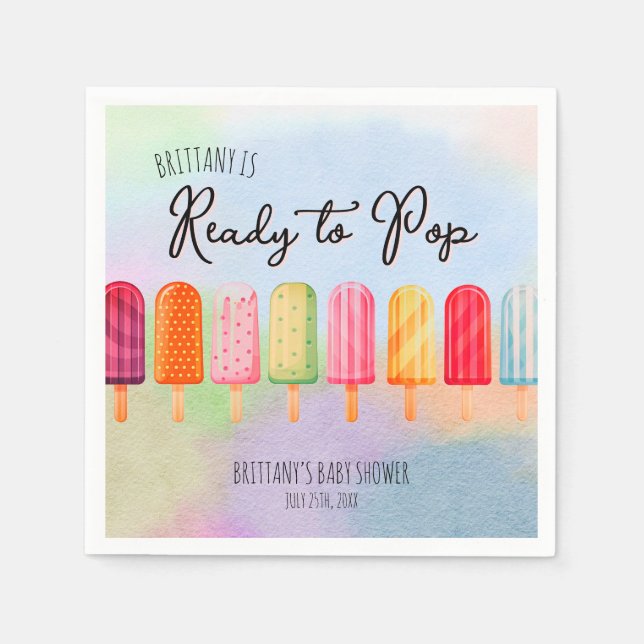 Bereit zum Pop Popsicle Baby Shooting Paper Napkin Serviette (Vorderseite)