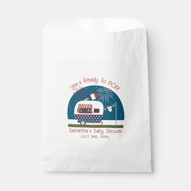 Bereit zum Pop Red White Blue Patriotic Baby Dusch Geschenktütchen (Vorderseite)