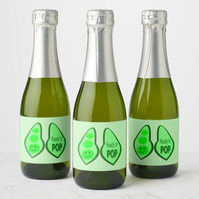Bereit zum Pop Schwangere, grüne Pea Baby Dusche (Flaschen)