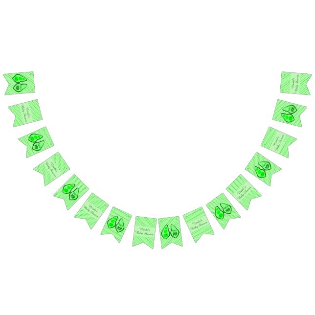 Bereit zum Pop Schwangere, grüne Pea Baby Dusche Wimpelkette (Alle)