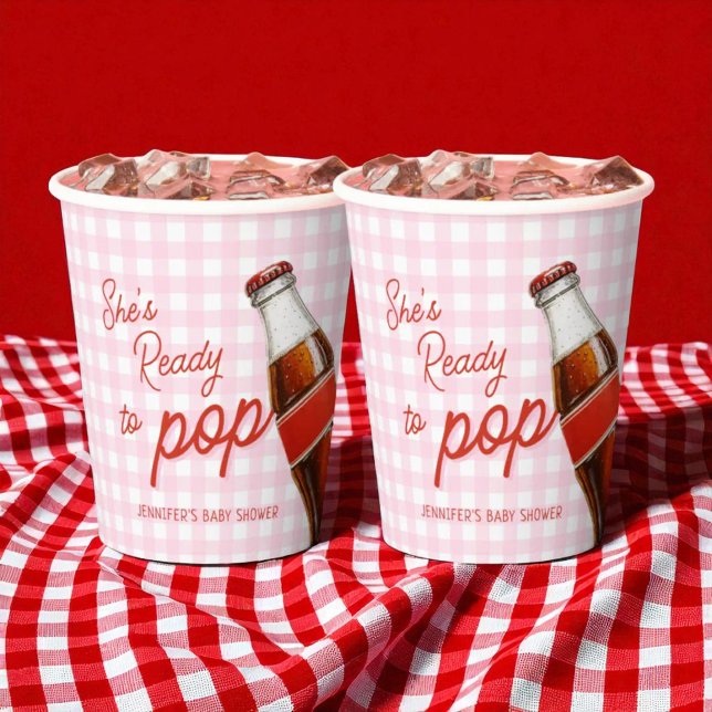 Bereit zum Pop Soda Pop Cola Girl Babydusche Pappbecher (Von Creator hochgeladen)