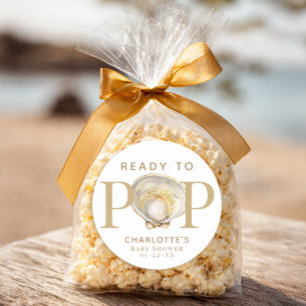 Bereit zum Poppen Little Pearl Ocean Baby Shower F Runder Aufkleber