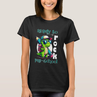 Bereit zum Rock-Vorschule Zurück zur Schule Schüle T-Shirt