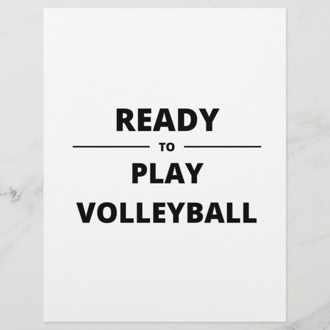 BEREIT ZUM SPIELEN VON VOLLEYBALL BRIEFBOGEN (Vorderseite)