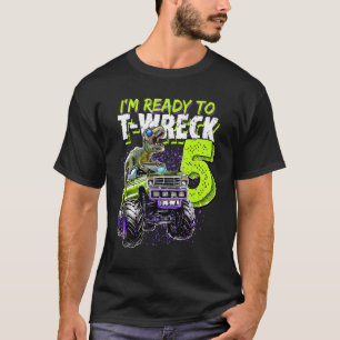 Bereit zum Wrack 5 Dinosaur Monster Truck 5. Gebur T-Shirt