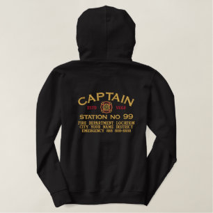 Bereit zur Personalisierung von Captain Firefighte Bestickter Hoodie