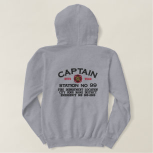 Bereit zur Personalisierung von Captain Firefighte Bestickter Hoodie