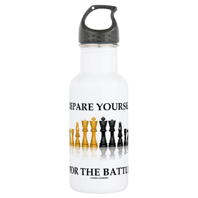Bereiten Sie sich für den Kampf vor (Schach) Trinkflasche (Vorderseite)