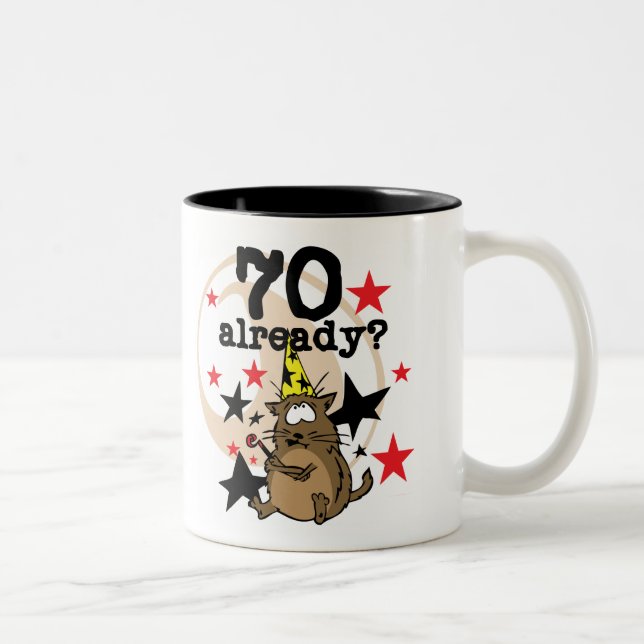 Bereits Geburtstag 70 Zweifarbige Tasse (Rechts)