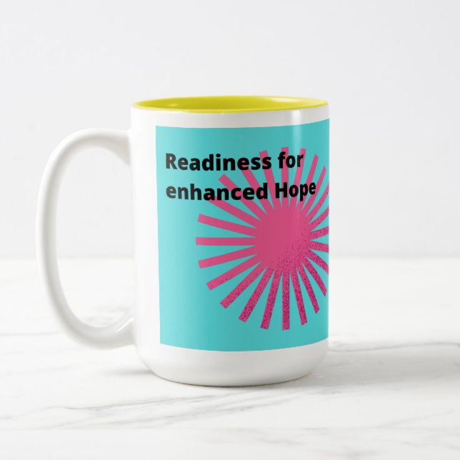 Bereitschaft für eine Tasse zur Pflege der Hoffnun (Links)