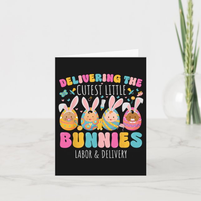 Bereitstellung der Niedlichsten Bunnies Osterarbei Karte (Vorderseite)