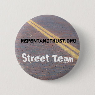 Bereuen Sie und vertrauen Sie - Straßen-Team-Knop Button