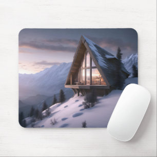 Berg-A-Frame-Chalet im Winter Mousepad