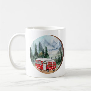 Berg-Abenteuer-Camper-Illustration Kaffeetasse