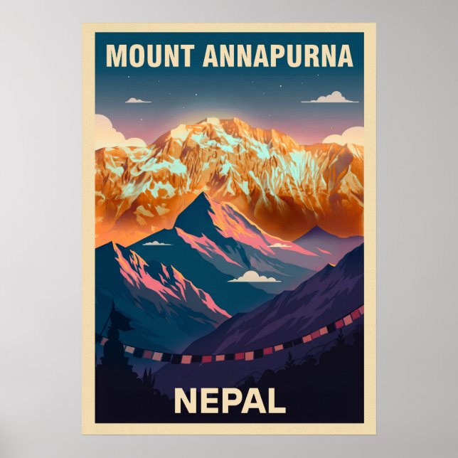 Berg Annapurna Nepal V07 Poster (Vorne)