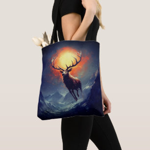 Berg-Buck, der aus dem Flammenfeuer läuft Tasche