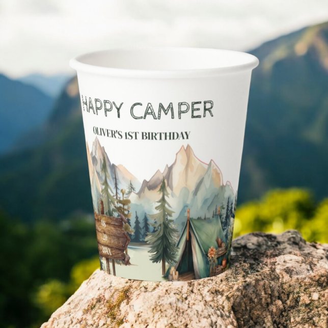 Berg Camper Adventure Geburtstagspapiere Cups Pappbecher (Von Creator hochgeladen)